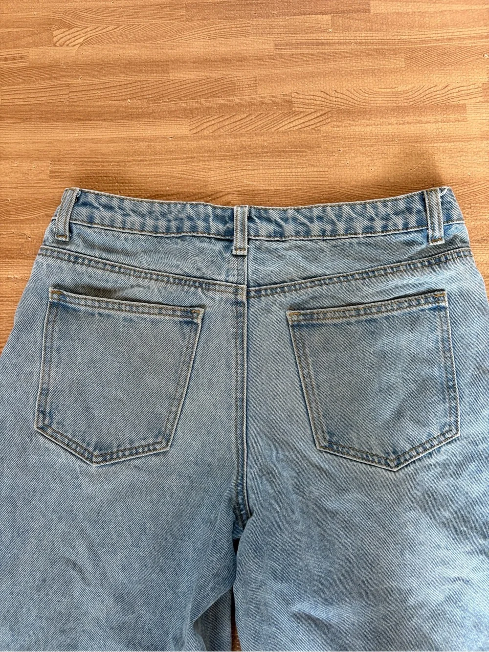 EDIKTED Denim Jorts Light Wash Long Jean Shorts Size S Y2K Inspired